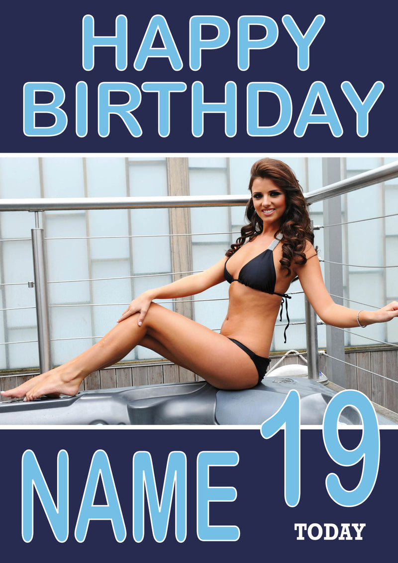 Personalised Lucy Mecklenburgh INSPIRED Adult RUDE Birthday Card