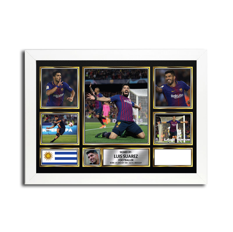 Luis Suárez MC1634 - Black Frame Autographed Football Poster