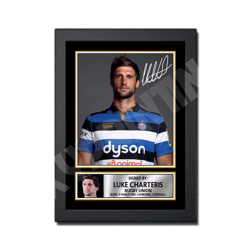 Luke Charteris 1 Limited Edition Rugby Player Signed Print - Rugby