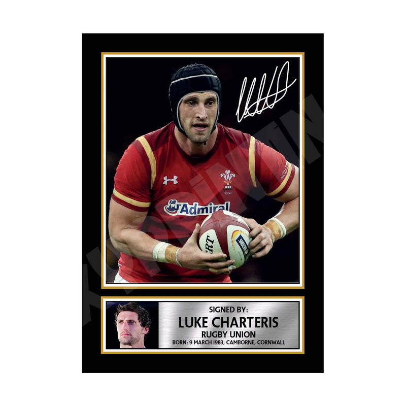 Luke Charteris 2 Limited Edition Rugby Player Signed Print - Rugby