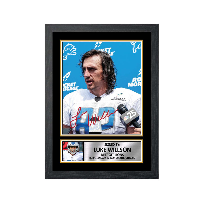 Luke Willson Limited Edition Football Signed Print - American Footballer