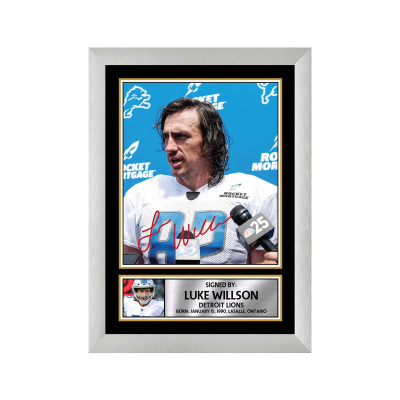 Luke Willson Limited Edition Football Signed Print - American Footballer