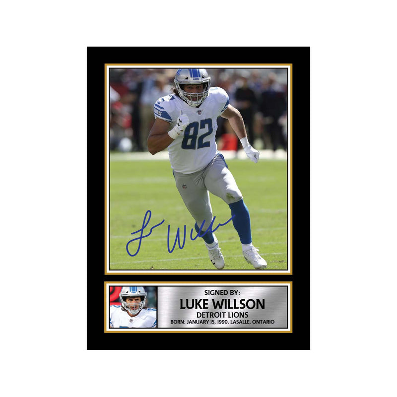 Luke Willson 2 Limited Edition Football Signed Print - American Footballer