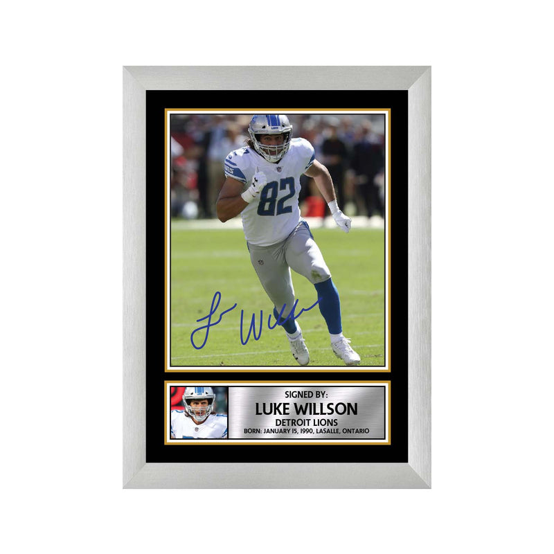 Luke Willson 2 Limited Edition Football Signed Print - American Footballer