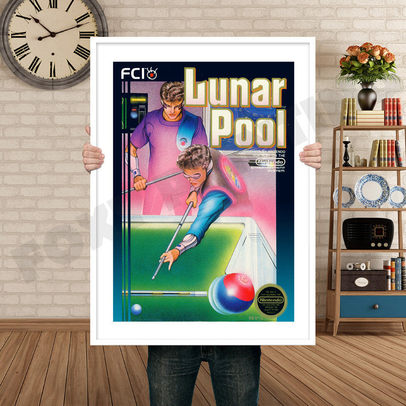 Lunar Pool Retro GAME INSPIRED THEME Nintendo NES Gaming A4 A3 A2 Or A1 Poster Art 364