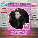 Lyanna Mormont INSPIRED STYLE Game Of Thrones Theme Style Personalised Kids Inspired Movie Birthday Card (SA)