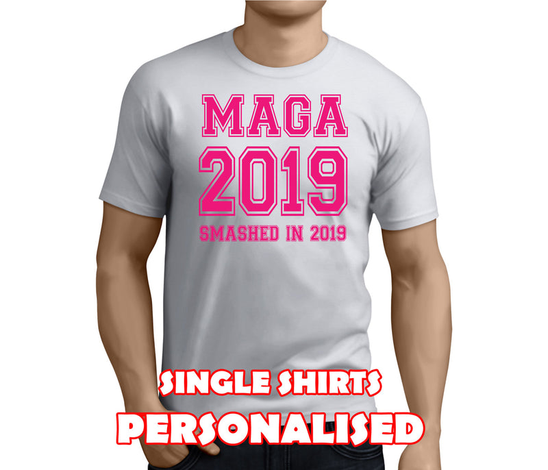 Magaluf Smashed Pink Custom Stag T-Shirt - Any Name - Party Tee