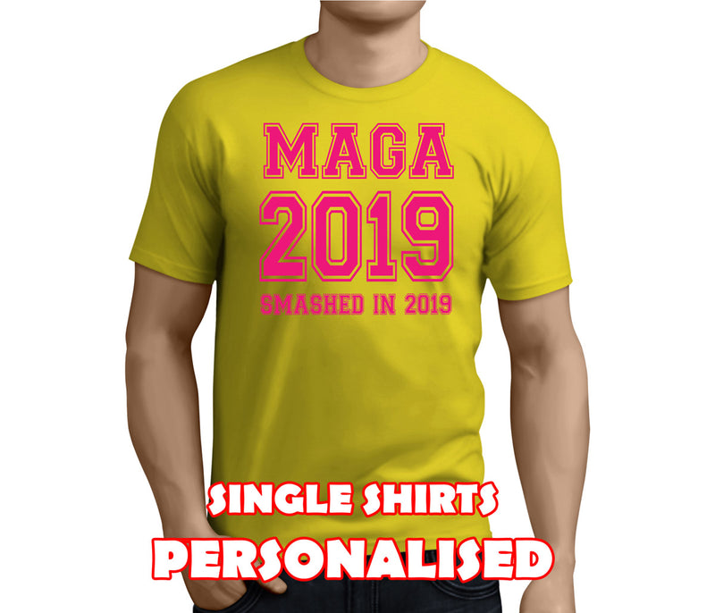 Magaluf Smashed Pink Custom Stag T-Shirt - Any Name - Party Tee