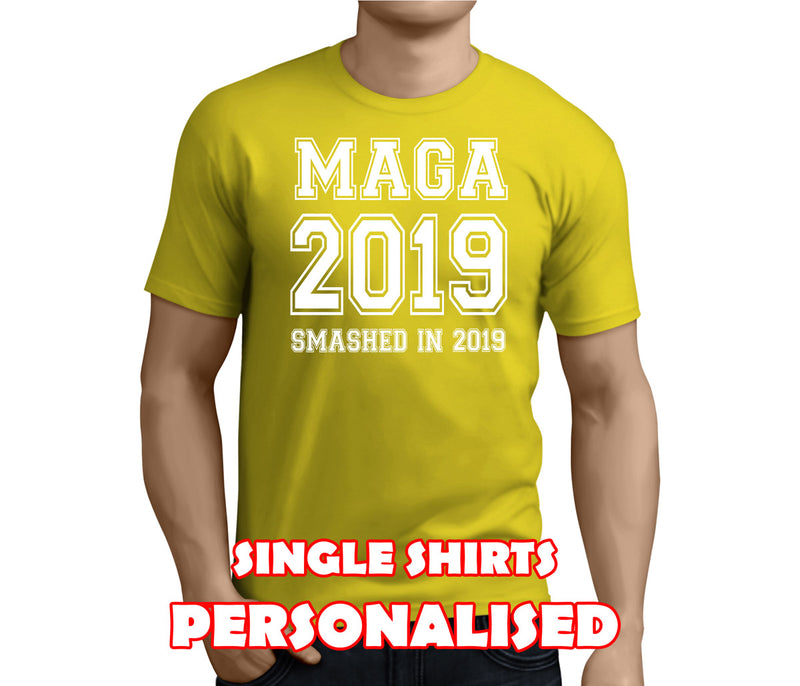Magaluf Smashed White Custom Stag T-Shirt - Any Name - Party Tee