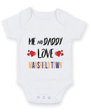 Me and Daddy Love MANSFIELD TOWN Personalised FOOTBALL TEAM Baby Grow