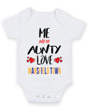 Me and My Aunty Love MANSFIELD TOWN Personalised FOOTBALL TEAM Baby Grow