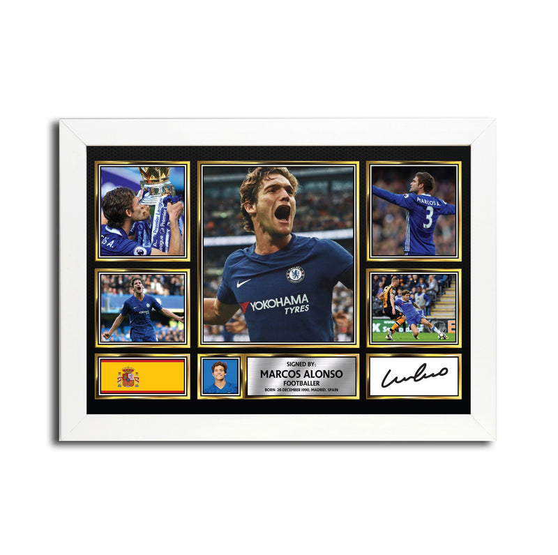 MARCOS ALONSO MC1642 - Black Frame Autographed Football Poster