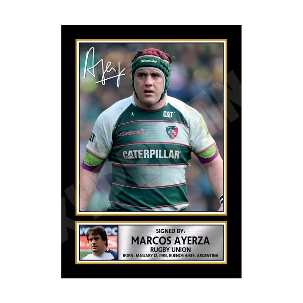 MARCOS AYERZA 1 Rugby Player Printed Signature Print