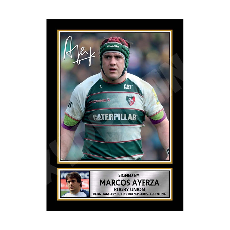 MARCOS AYERZA 1 Limited Edition Rugby Player Signed Print - Rugby