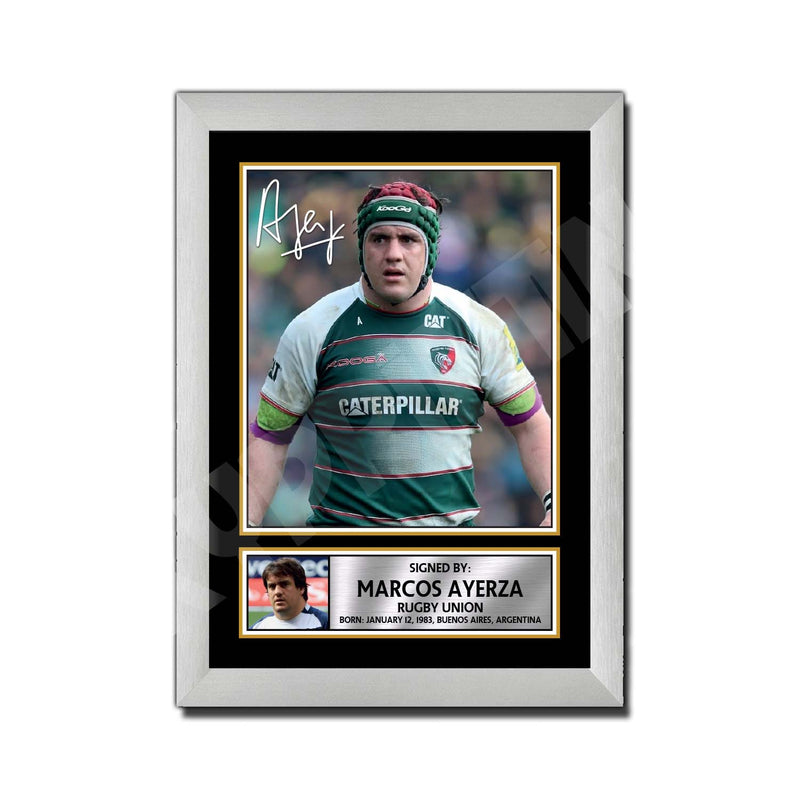 MARCOS AYERZA 1 Limited Edition Rugby Player Signed Print - Rugby