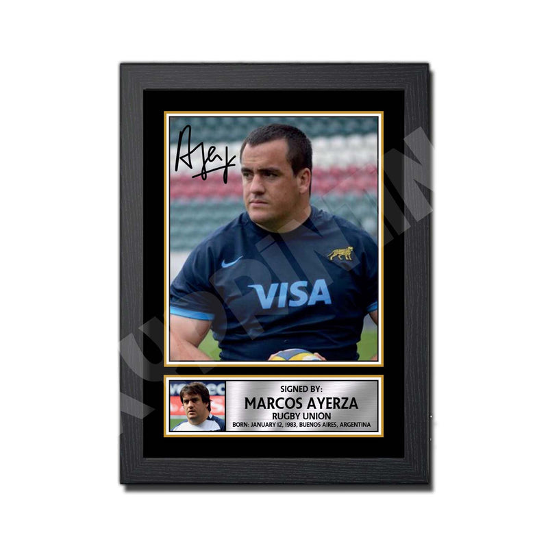 MARCOS AYERZA 2 Limited Edition Rugby Player Signed Print - Rugby
