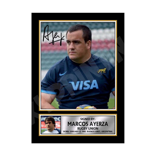 MARCOS AYERZA 2 Rugby Player Printed Signature Print