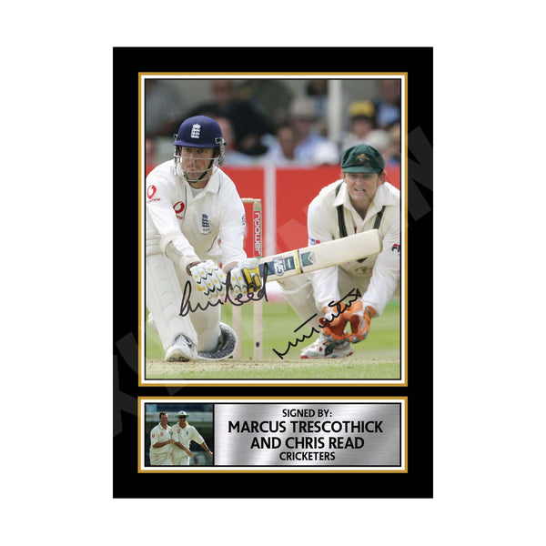 MARCUS TRESCOTHICK + CHRIS READ Cricketer Printed Signature Print – Cricket Player
