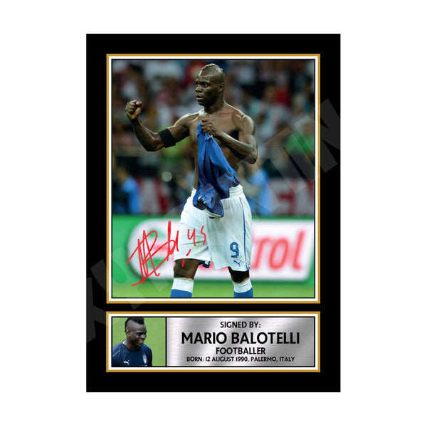 MARIO BALOTELLI ITALY 2 Football Player Printed Signature Print