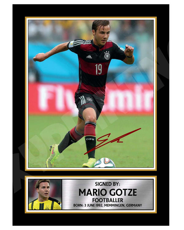 MARIO GOTZE Football Player Printed Signature Print