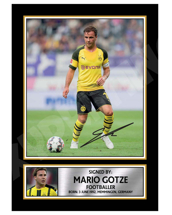 MARIO GOTZE 2 Football Player Printed Signature Print