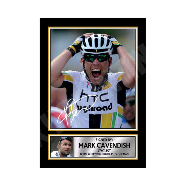 MARK CAVENDISH Athletics Printed Signature Print – Reproduction Print
