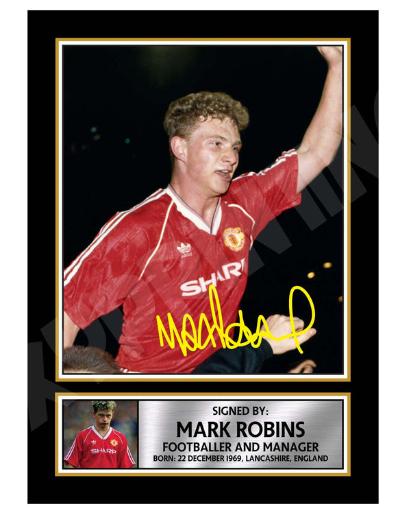 MARK ROBINS 2 Football Player Printed Signature Print