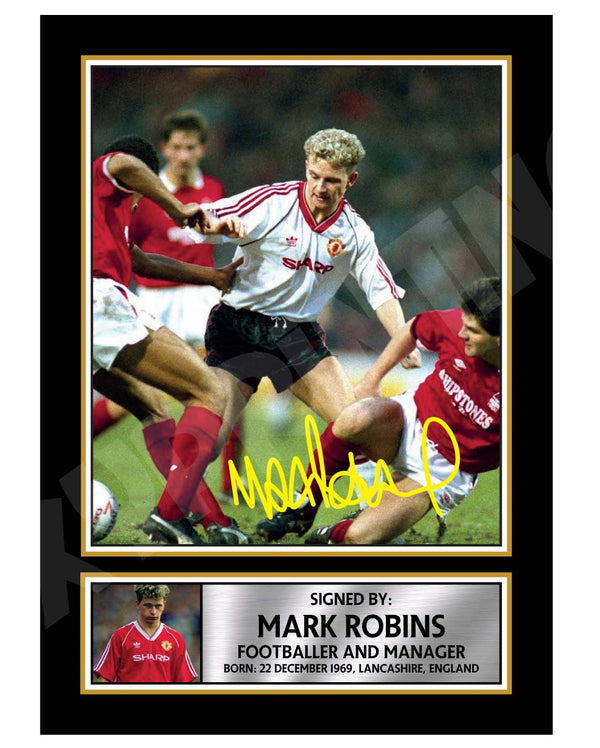 MARK ROBINS (1) Football Player Printed Signature Print