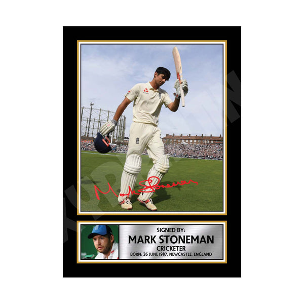 MARK STONEMAN 2 Cricketer Printed Signature Print – Cricket Player