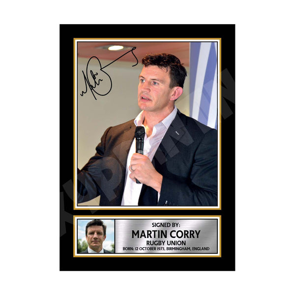 MARTIN CORRY 1 Rugby Player Printed Signature Print – Reproduction Print