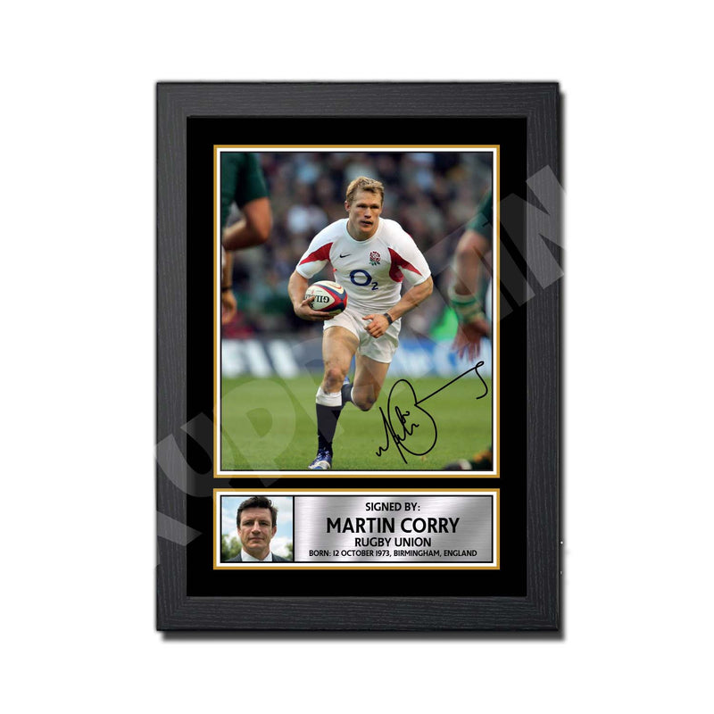 MARTIN CORRY 2 Limited Edition Rugby Player Signed Print - Rugby