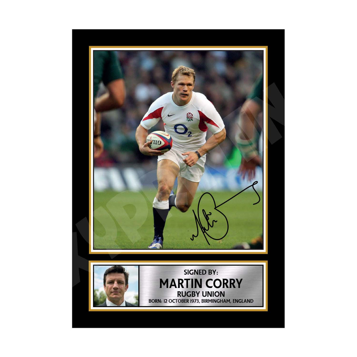 MARTIN CORRY 2 Rugby Player Printed Signature Print – Reproduction Print