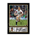 MARTIN CORRY 2 Limited Edition Rugby Player Signed Print - Rugby