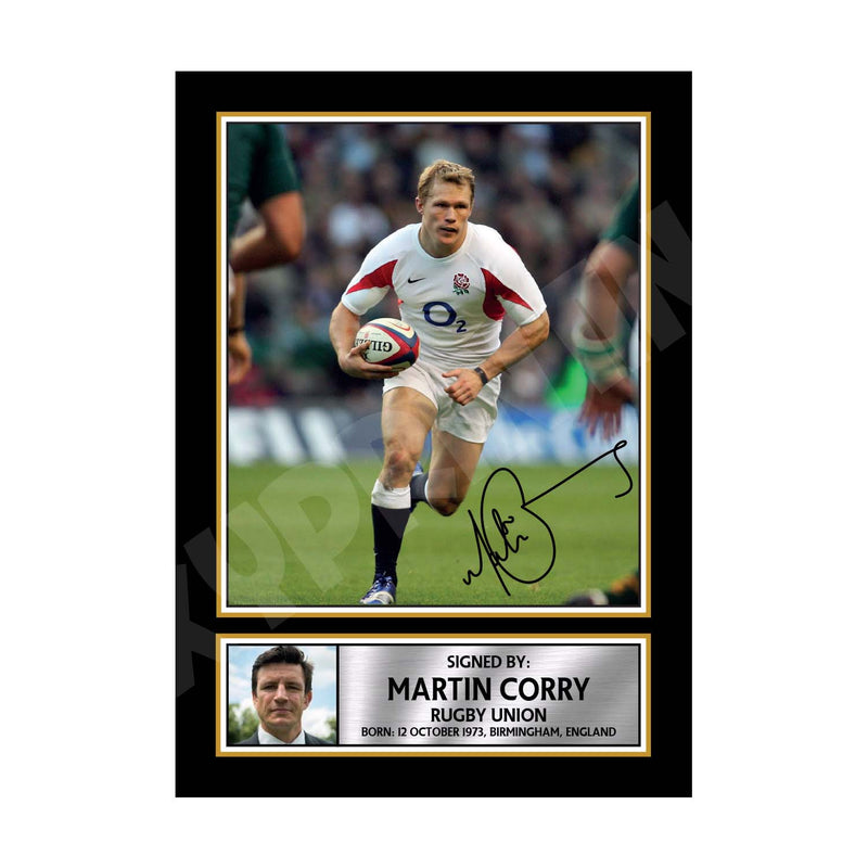 MARTIN CORRY 2 Limited Edition Rugby Player Signed Print - Rugby