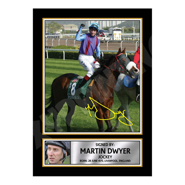 MARTIN DWYER 2 Horse Racer Printed Signature Print – Horse Racing