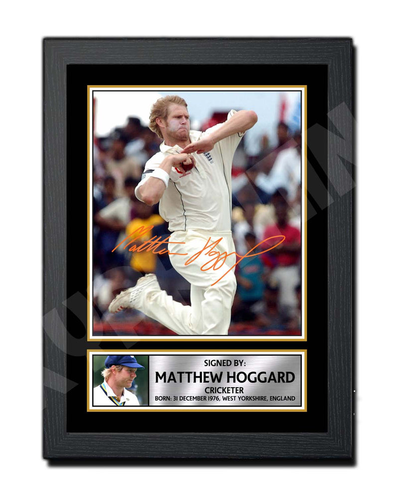 MATTHEW HOGGARD Limited Edition Cricketer Signed Print - Cricket Player
