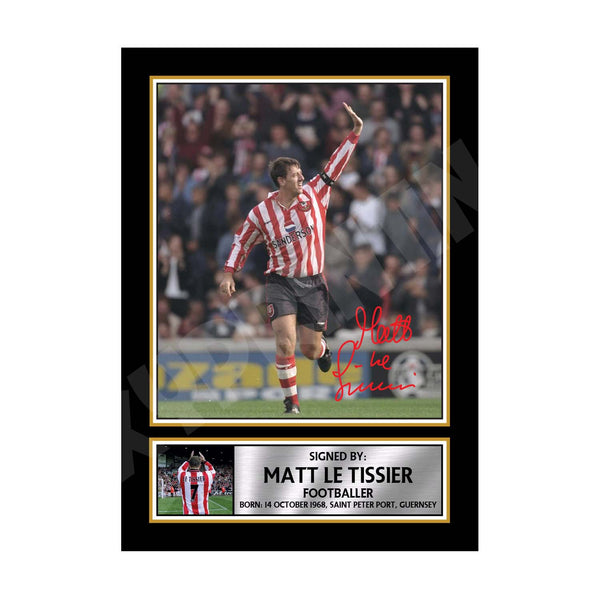 MATT LE TISSIER 2 Football Player Printed Signature Print – Reproduction Print