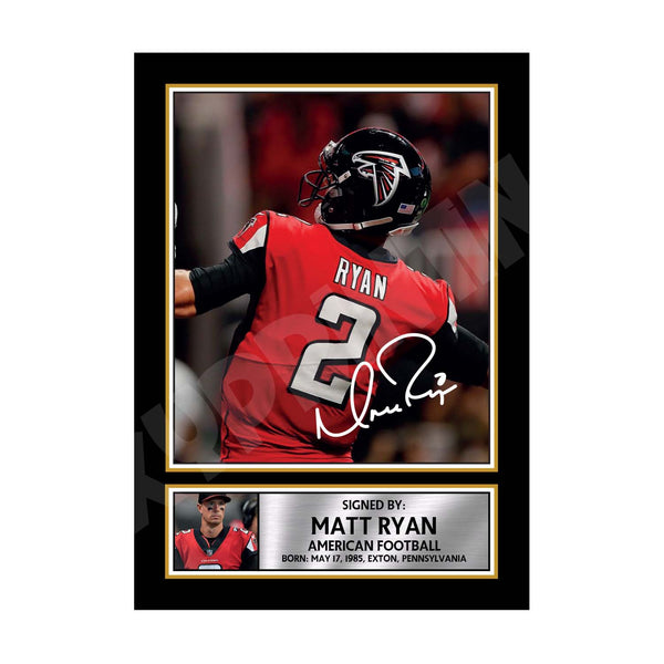 Matt Ryan 4 American Football Printed Signature Print
