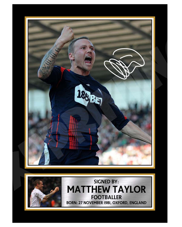 MATT TAYLOR Football Player Printed Signature Print