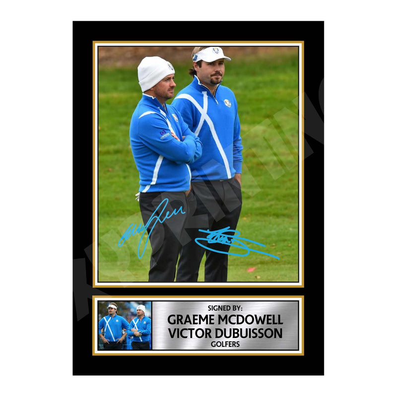 MCDOWELL + VICTOR DUBUISSON 2 Limited Edition Golfer Signed Print - Golf