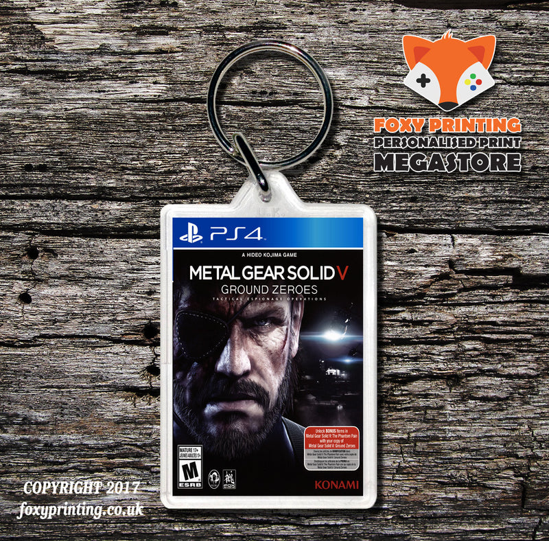 MEATAL GEAR SOLID GROUND ZEROES PS4 Game Inspired Retro Gaming Keyring