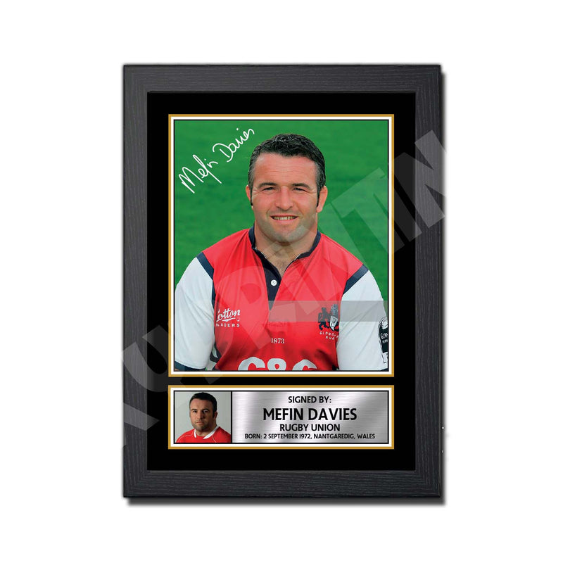 MEFIN DAVIES 1 Limited Edition Rugby Player Signed Print - Rugby