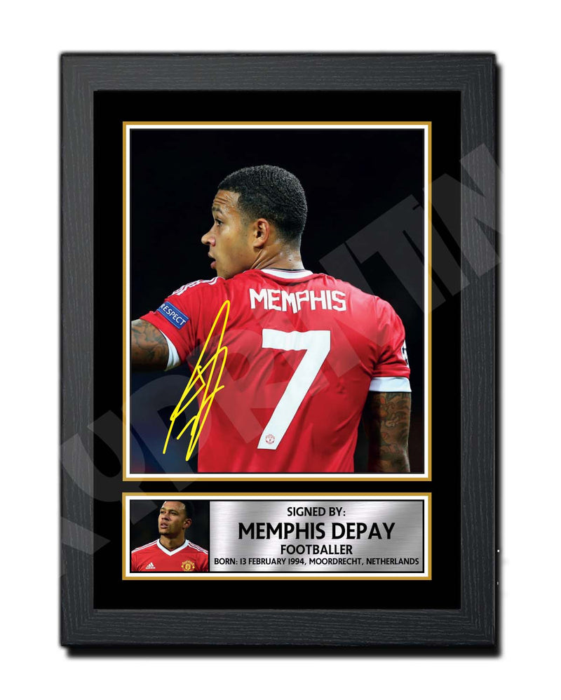 MEMPHIS DEPAY 2 Limited Edition Football Player Signed Print - Football