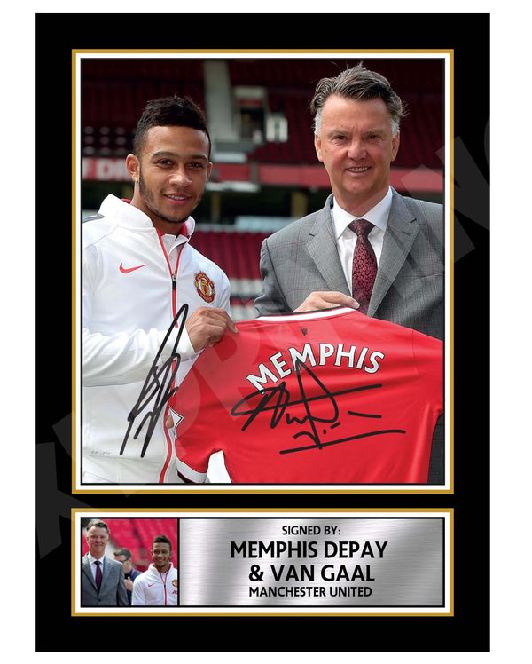 MEMPHIS DEPAY _ VAN GAAL (1) Football Player Printed Signature Print