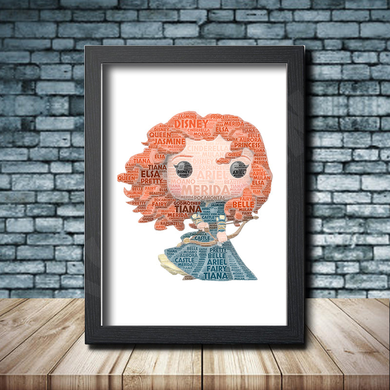 Personalised Merida Word Art Poster Print - Inspired By Pop Figures