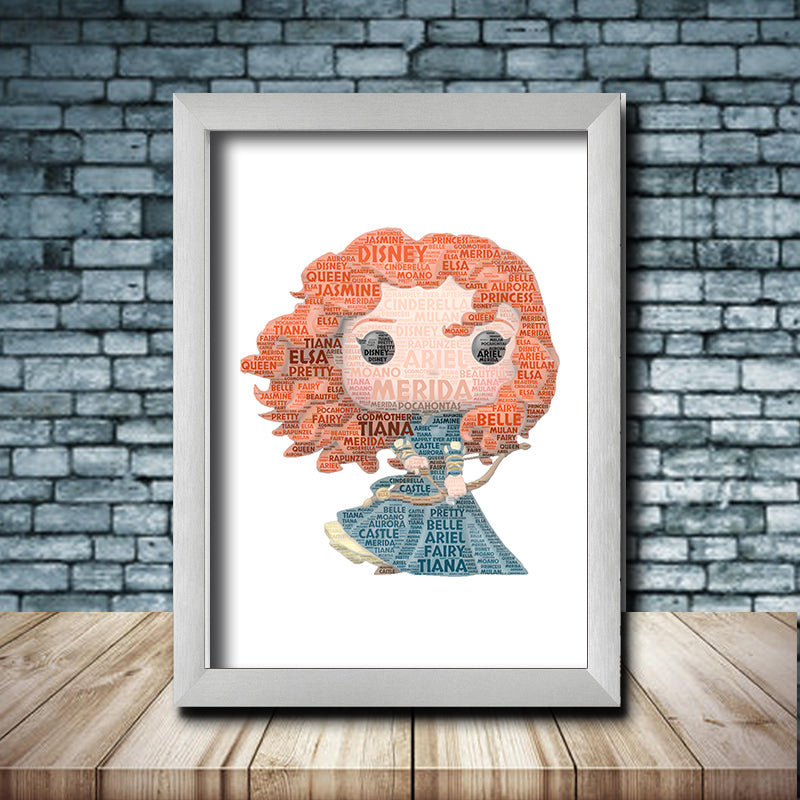 Personalised Merida Word Art Poster Print - Inspired By Pop Figures