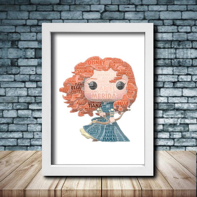 Personalised Merida Word Art Poster Print - Inspired By Pop Figures