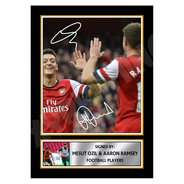 MESUT OZIL + AARON RAMSEY Football Player Printed Signature Print