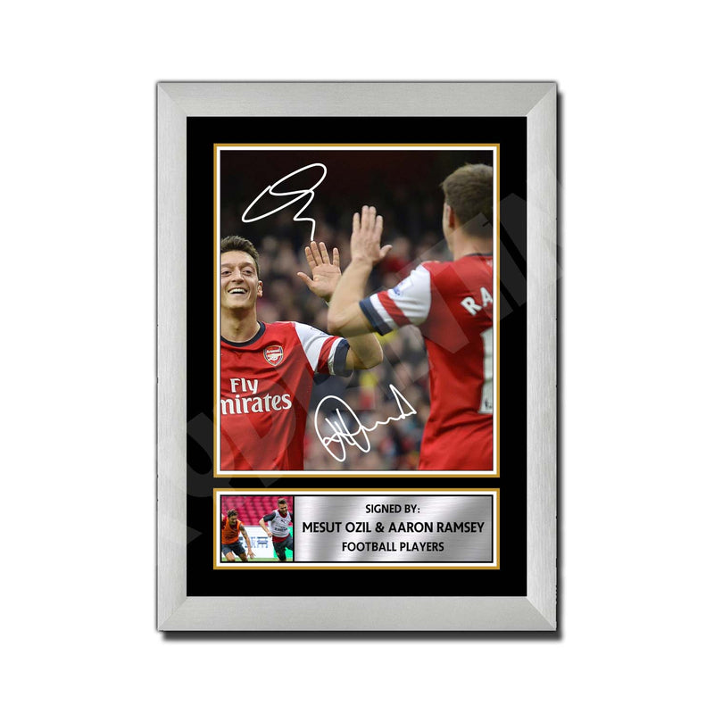 MESUT OZIL + AARON RAMSEY Limited Edition Football Player Signed Print - Football
