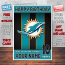 MIAMI DOLPHINS 1 SJ THEME INSPIRED Kids Adult Personalised Birthday Card Birthday Card